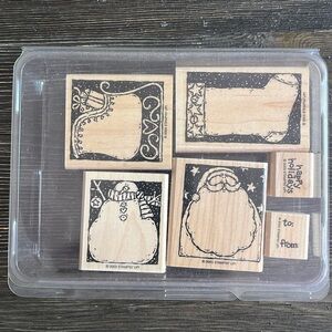 Stampin Up - Holiday Woodcuts 6 stamp set - holiday cards or gift tags